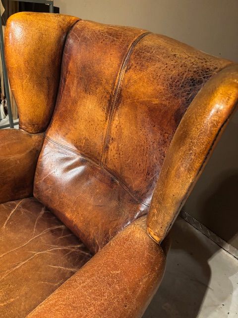 Vintage Stoere Schapenleren Fauteuil