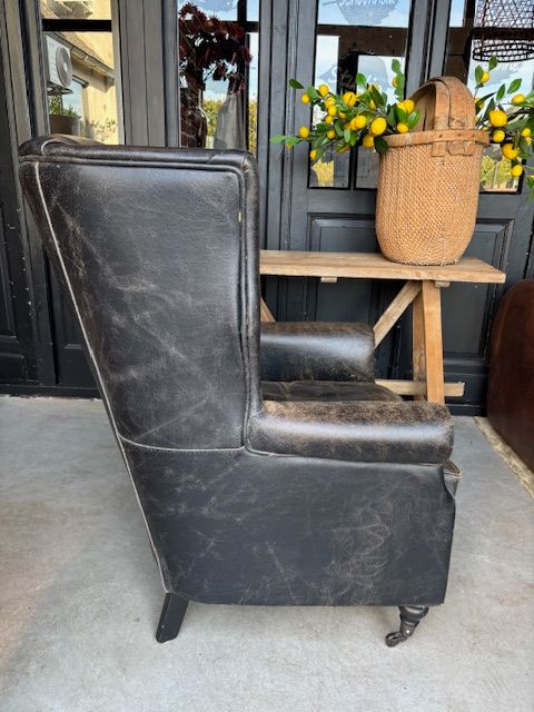 Runderleren Oorfauteuil Merk Rofra