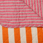 Plaid quilt katoen gestreept 140x180 cm – oranje & roze