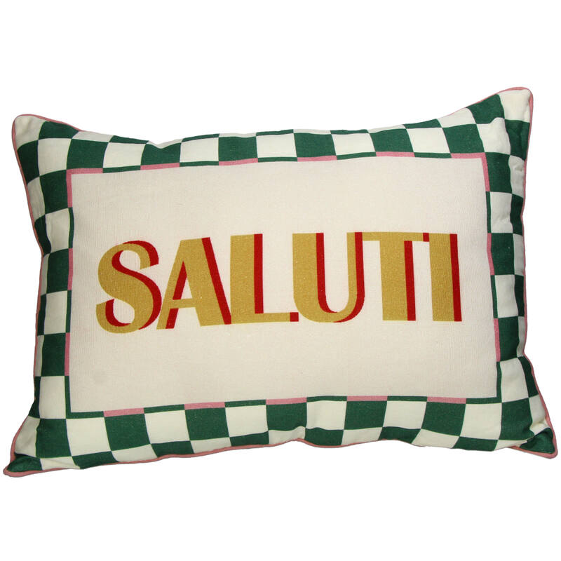 Italiaans Kussen Saluti – Multicolor Katoen