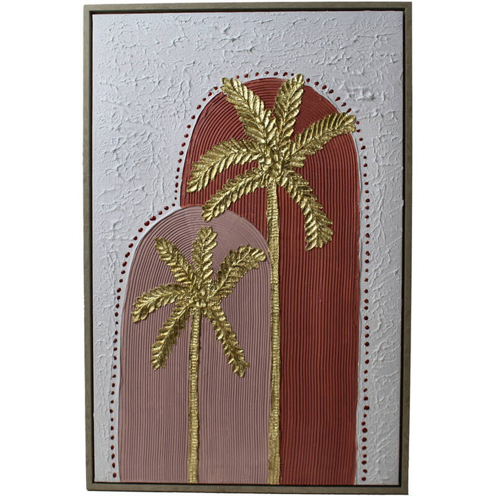 Schilderij Golden Palm – Tropische Luxe in 3D