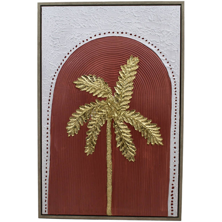 Schilderij “Golden Palm” – Tropische Luxe in 3D
