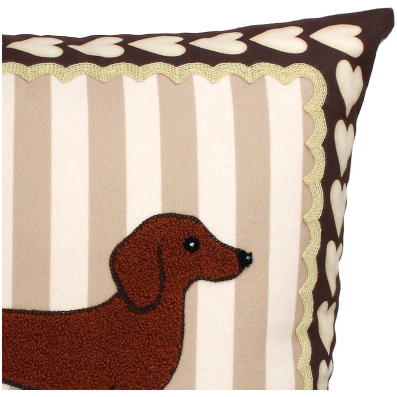 Fluwelen Sierkussen – Teckel & Croissant Design