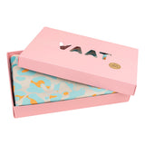 Cadeauset Theedoek & Handdoek Leopard turquoise/oranje – VAAT