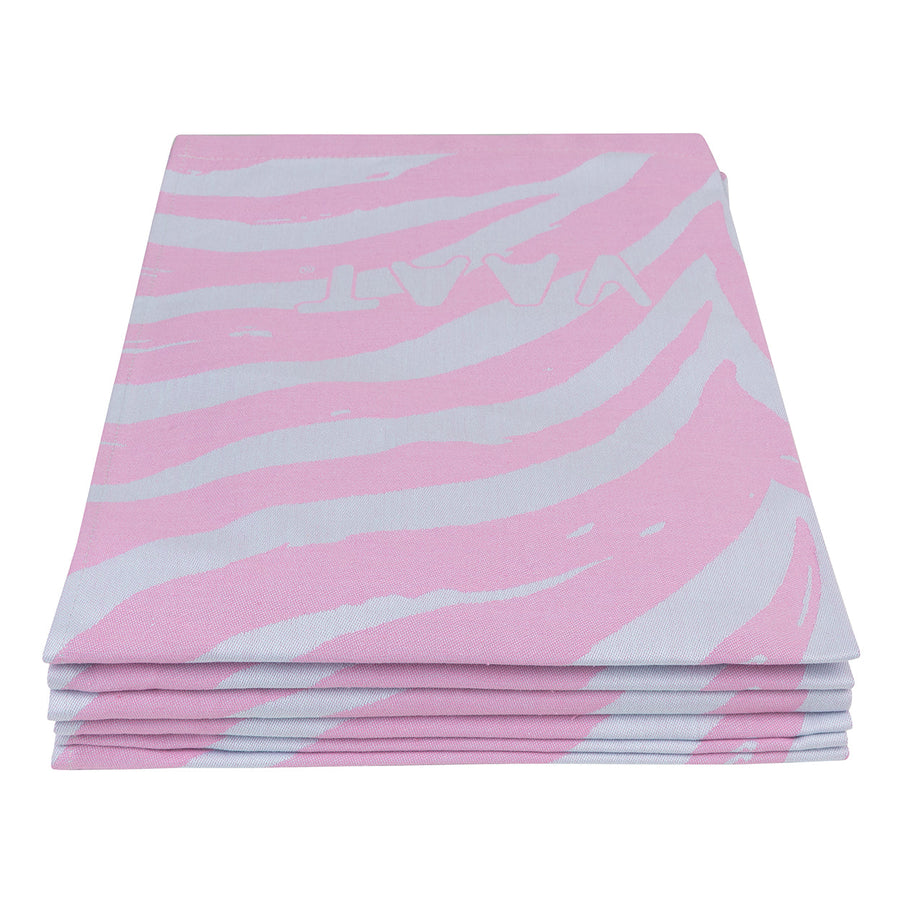 Theedoeken zebra fuchsia pastelblauw set van 6