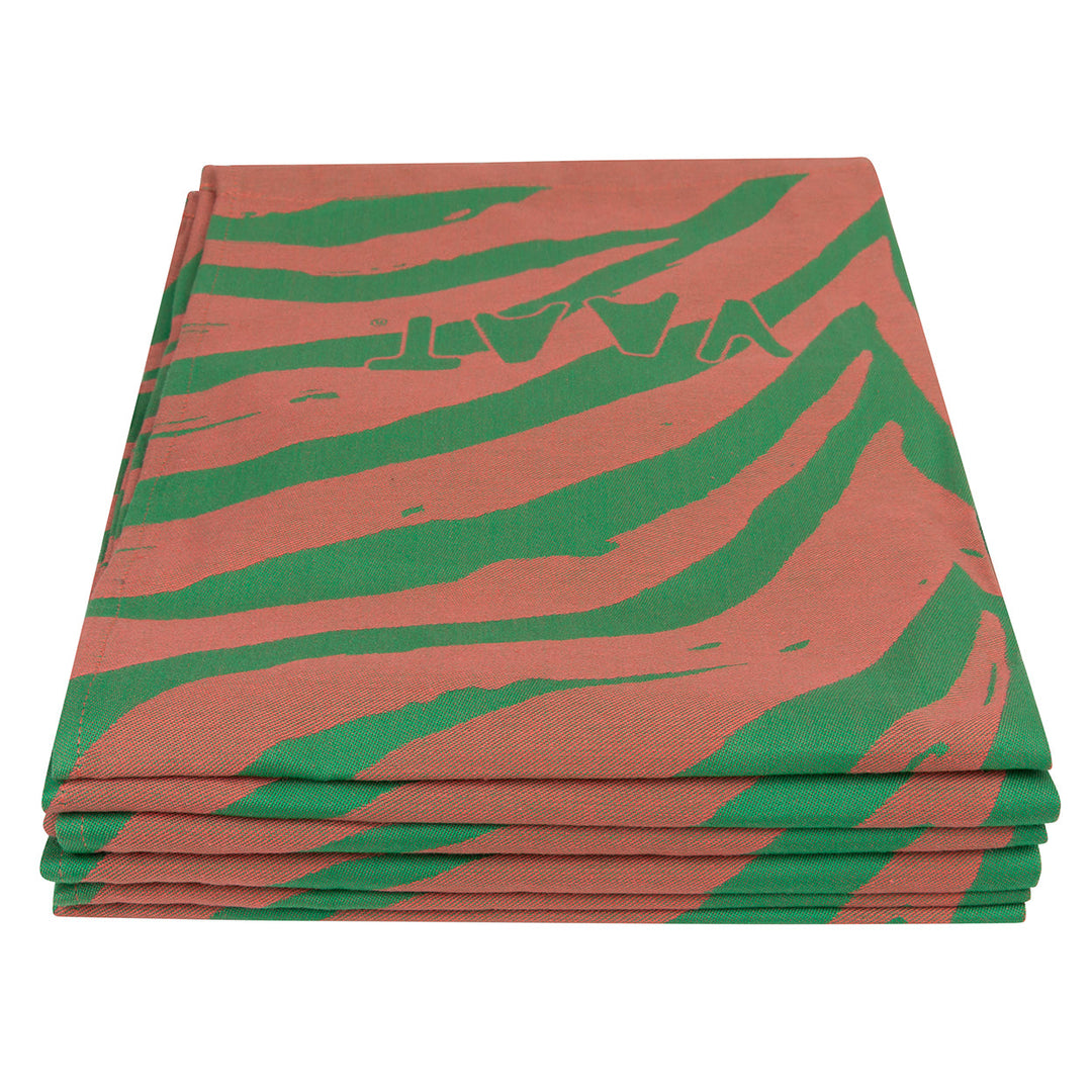 Theedoeken zebra koraal groen set van 6