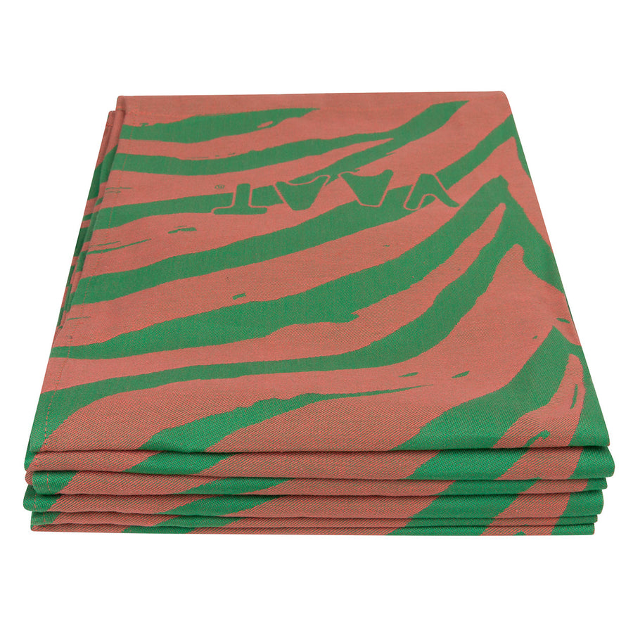 Theedoeken zebra koraal groen set van 6
