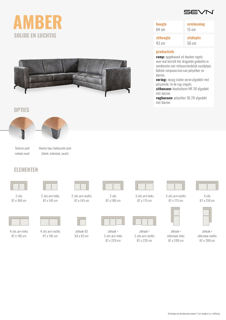 SEVN Hoekbank Amber