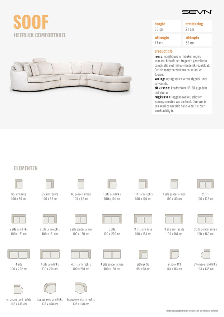 SEVN Hoekbank Soof kleur Beige