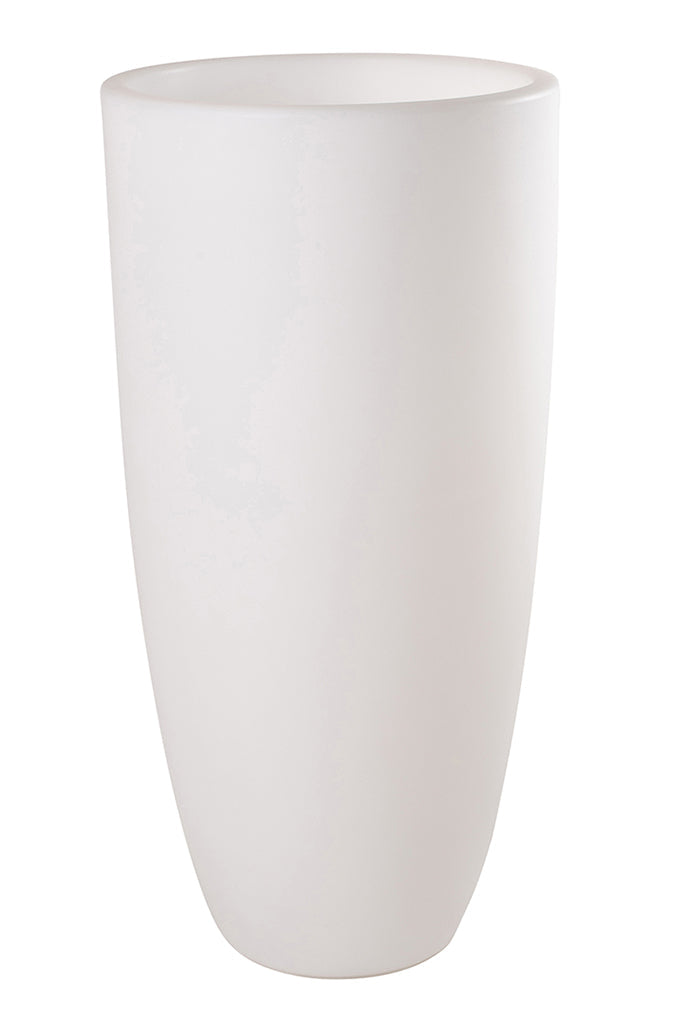 Shining Curvy Pot XL LED Bloempot Wit aanzicht