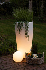 Shining Curvy Pot XL LED Bloempot Wit