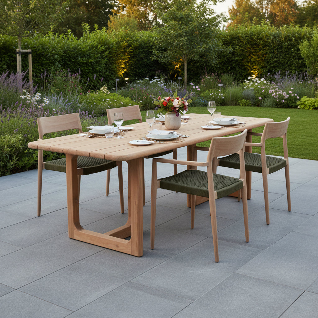 Primavera teakhouten bartafel buiten