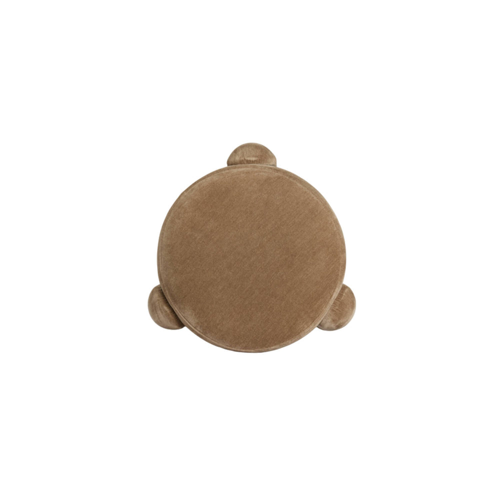 Poef Ozimi taupe velvet in interieur