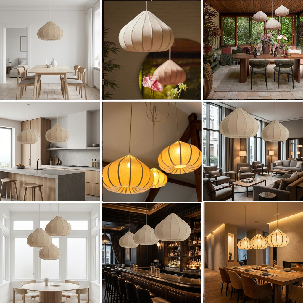 Hanglamp ZUBEDA linnen naturel