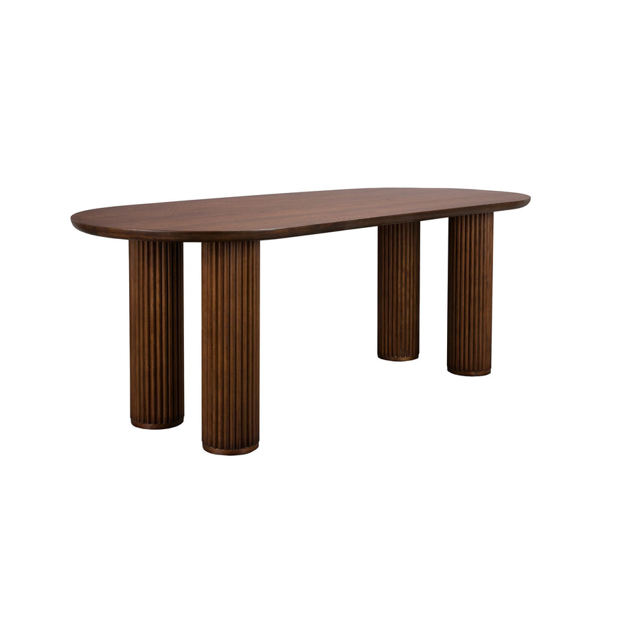 Ovale eettafel eiken 220 cm Dutchbone Dean van opzij