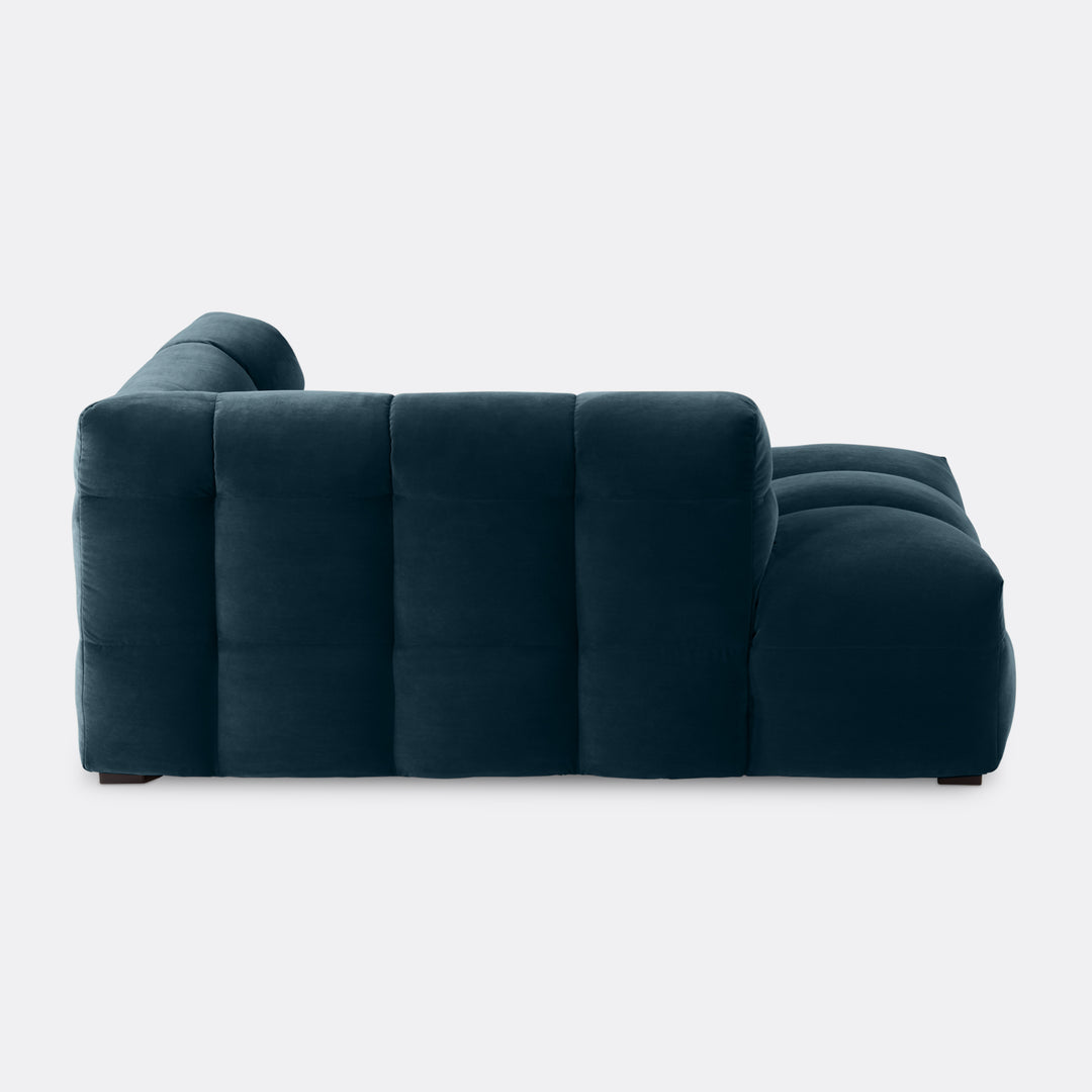 Velvet Chaise Longue – Luxe Ronde Design Ligbank | Royal Petrol