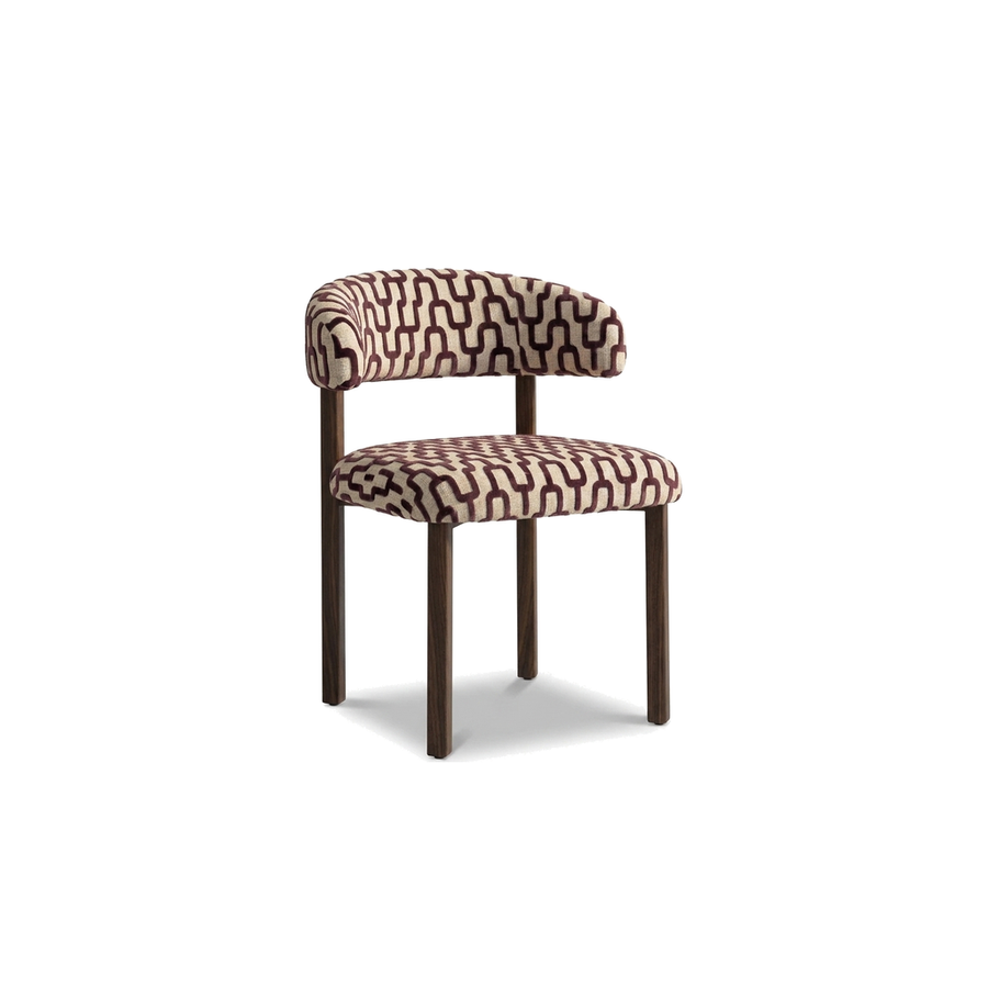 Paloma Velio II eetkamerstoel Romi 65 aubergine - 3/4 aanzicht