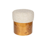 Kruk bouclé beige met houten poten 40 x 44 cm – Dutchbone Burlin