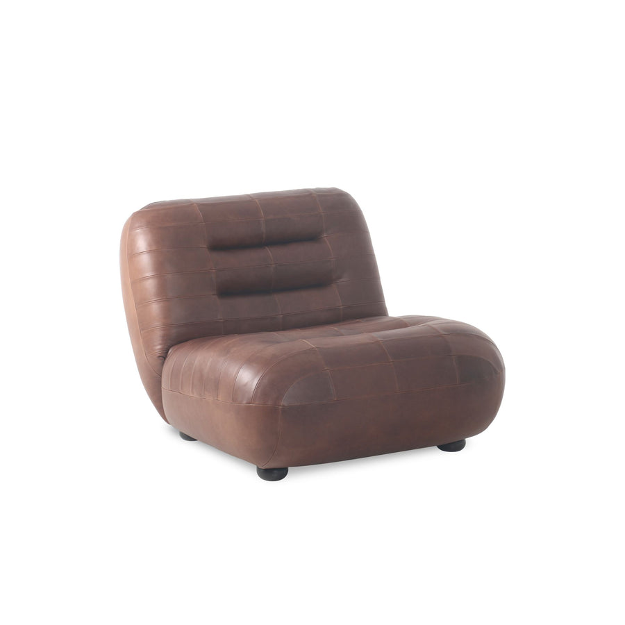 Lage loungefauteuil wax leer chocolade 87 cm – Dutchbone Wyatt
