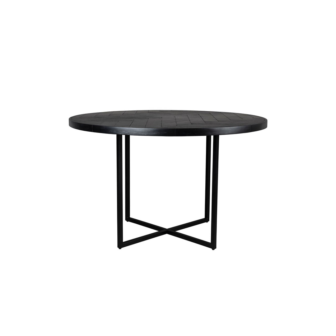 Ronde eettafel zwart 120 cm met stalen onderstel – Dutchbone Class