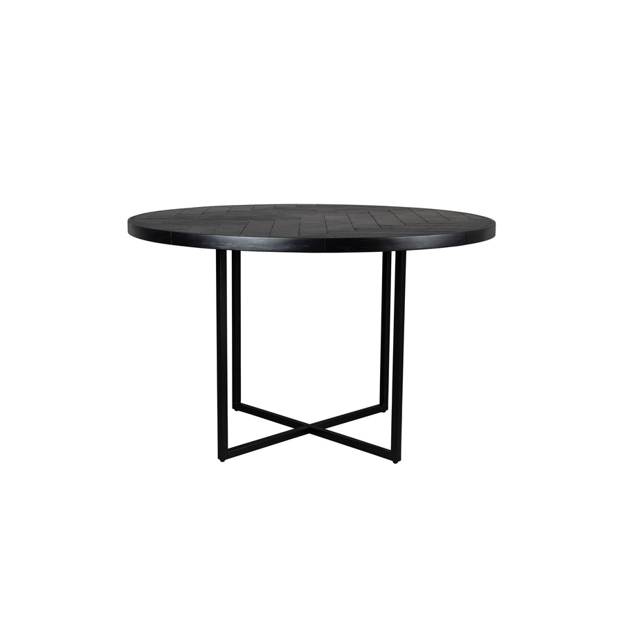 Ronde eettafel zwart 120 cm met stalen onderstel – Dutchbone Class