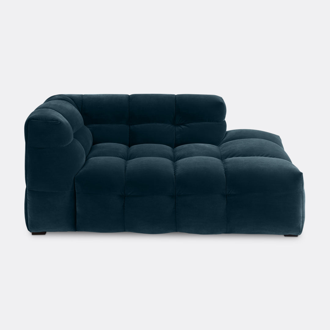 Velvet Chaise Longue – Luxe Ronde Design Ligbank | Royal Petrol