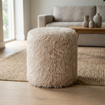 PTMD Hair Teddy Bankje Beige -| Zachte Design Bank met Houten Poten