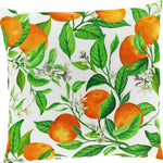 Oranje Buitenkussen 45x45 cm – Waterafstotend Sierkussen met Bladeren & Bloemen Print