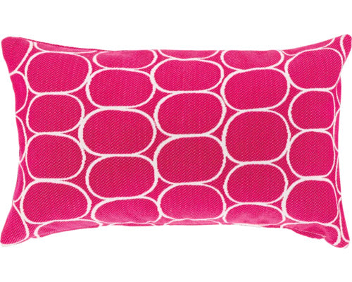 Buitenkussen geometrisch patroon 30x50cm roze