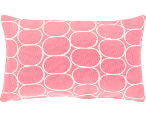 Buitenkussen geometrisch patroon 30x50cm flamingo roze