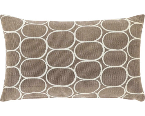 Buitenkussen geometrisch patroon 30x50cm taupe