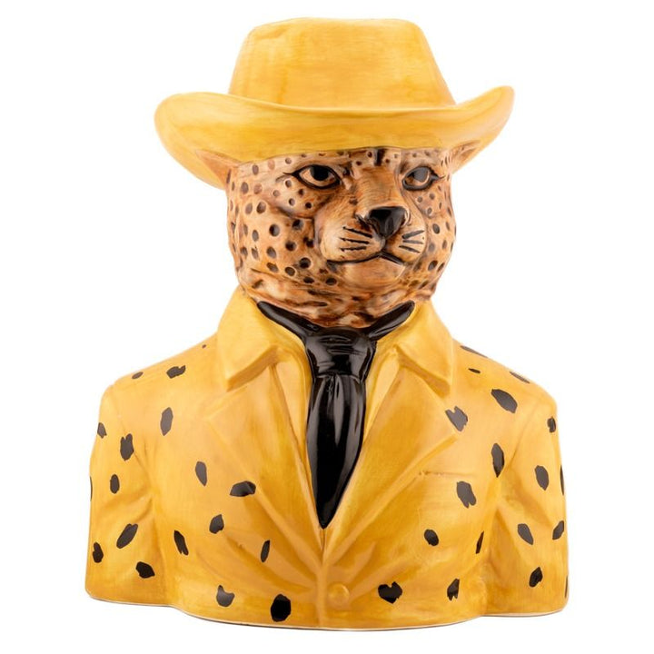 Luipaard Vaas met Hoed – Keramiek Panter Vaas (S & L)