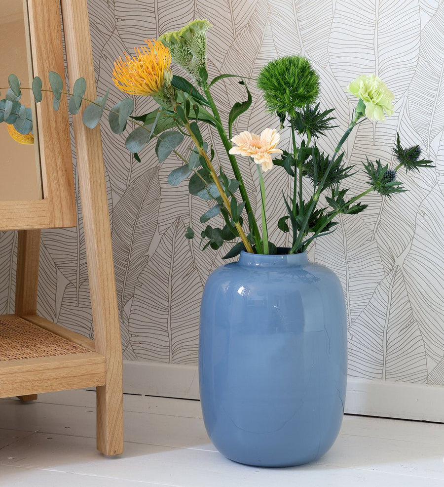 Artic vaas blauwgrijs – Mondgeblazen glazen design Ø21/25 cm
