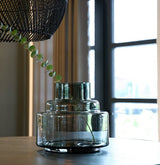 Grijze vaas – Mondgeblazen design van dik glas Ø23–33 cm