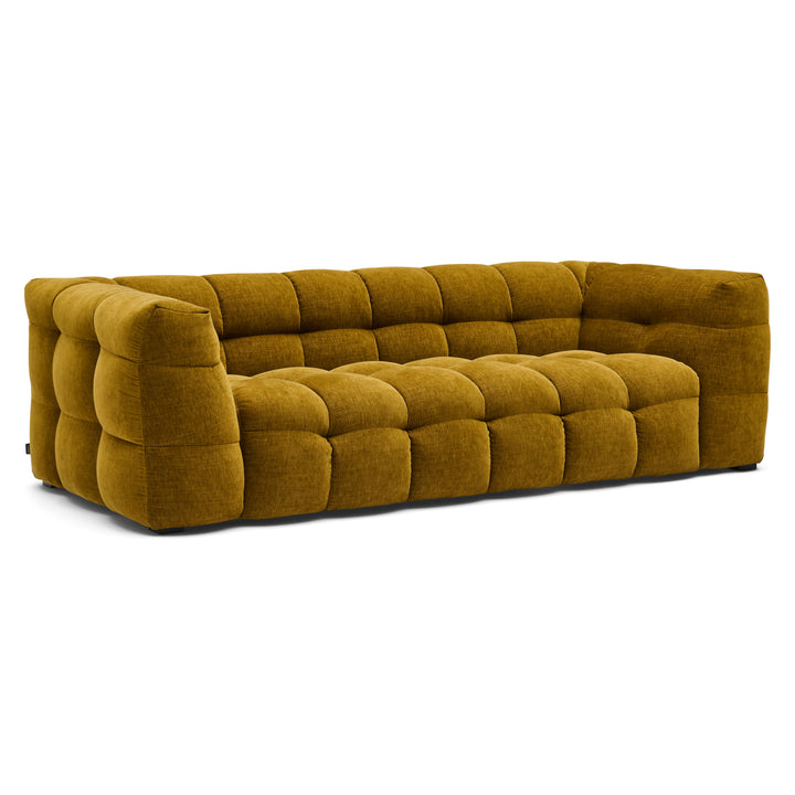 3-Zitsbank Curry Geel – Luxe Bubbel Designbank