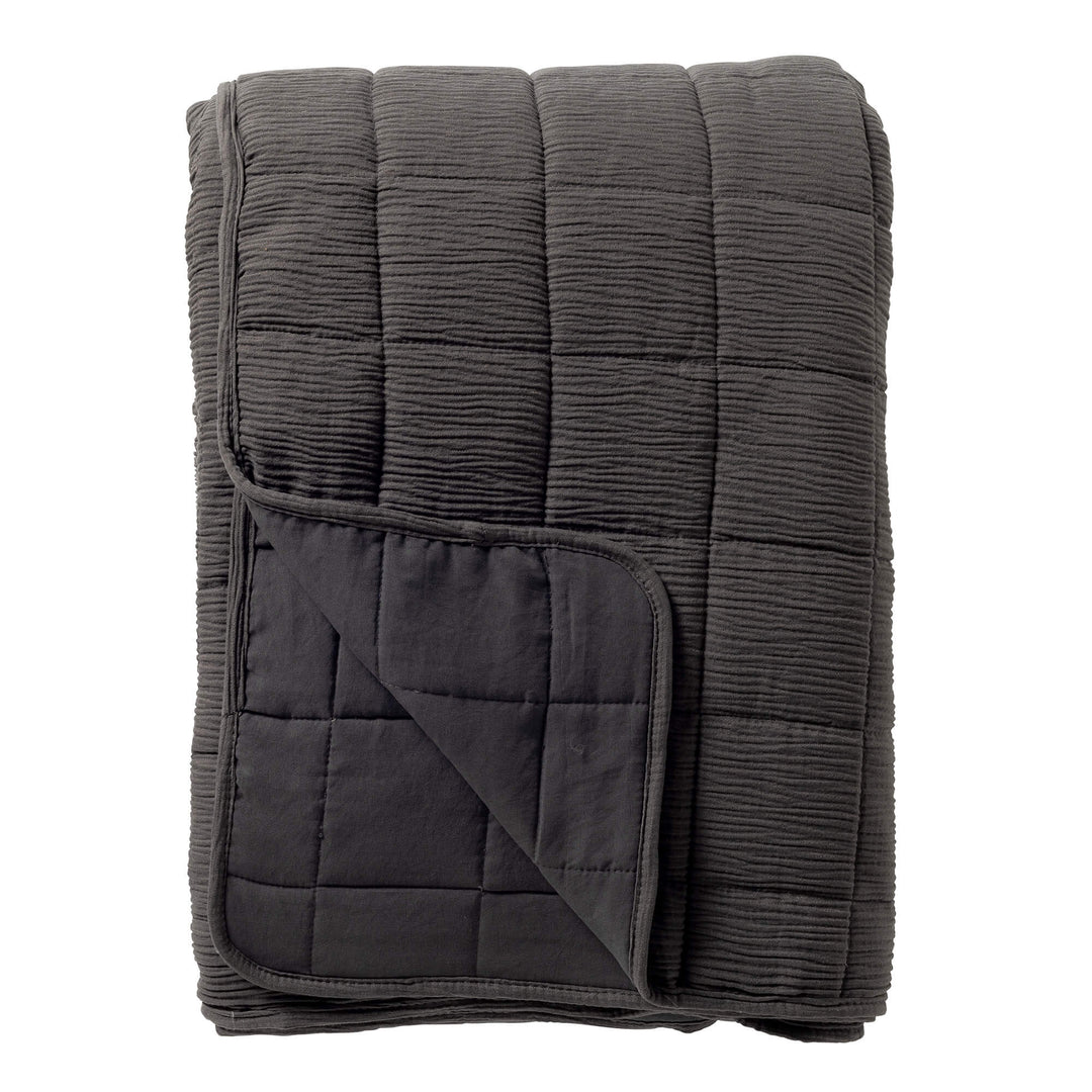 Bedsprei - visgraat motief - grijs grafiet - fluweel 230x260cm | Luxe bedspreien & plaids | Esperanza Deseo Bedsprei - visgraat motief - grijs grafiet - fluweel 230x260cm | Luxe bedspreien & plaids | Esperanza Deseo