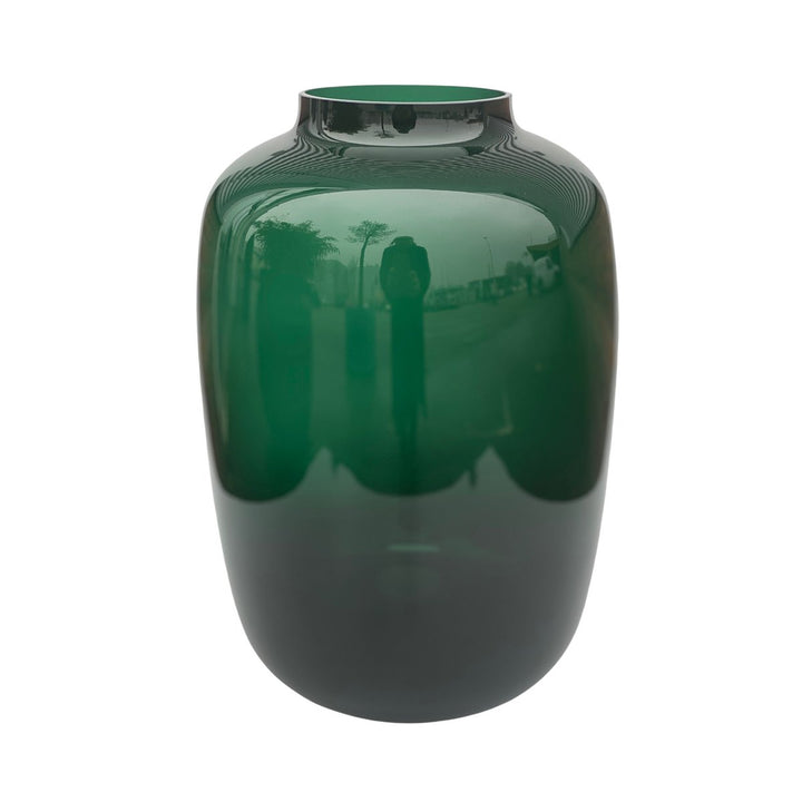 Artic vaas donkergroen – Mondgeblazen glazen designvaas 35 cm