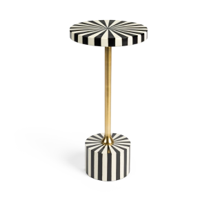 Strike Lucky Bijzettafel | Bold Monkey Zwart-Wit Gestreepte Design Tafel