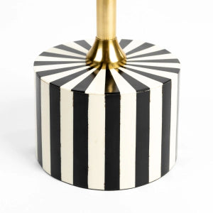 Strike Lucky Bijzettafel | Bold Monkey Zwart-Wit Gestreepte Design Tafel