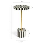 Strike Lucky Bijzettafel | Bold Monkey Zwart-Wit Gestreepte Design Tafel