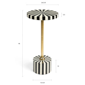 Strike Lucky Bijzettafel | Bold Monkey Zwart-Wit Gestreepte Design Tafel