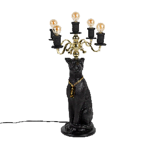 Proudly Crowned Panther Vloerlamp Zwart | Bold Monkey Kandelaar Lamp