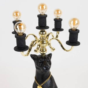 Proudly Crowned Panther Vloerlamp Zwart | Bold Monkey Kandelaar Lamp