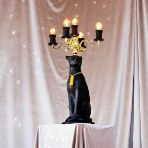 Proudly Crowned Panther Vloerlamp Zwart | Bold Monkey Kandelaar Lamp