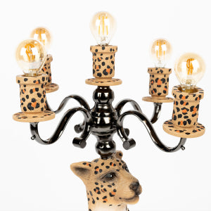 Proudly Crowned Panther Vloerlamp Spotted | Bold Monkey Luipaard Kandelaar Lamp