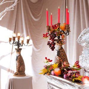 Proudly Crowned Panther Vloerlamp Spotted | Bold Monkey Luipaard Kandelaar Lamp
