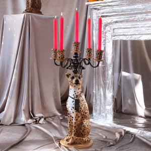 Proudly Crowned Panther Vloerlamp Spotted | Bold Monkey Luipaard Kandelaar Lamp