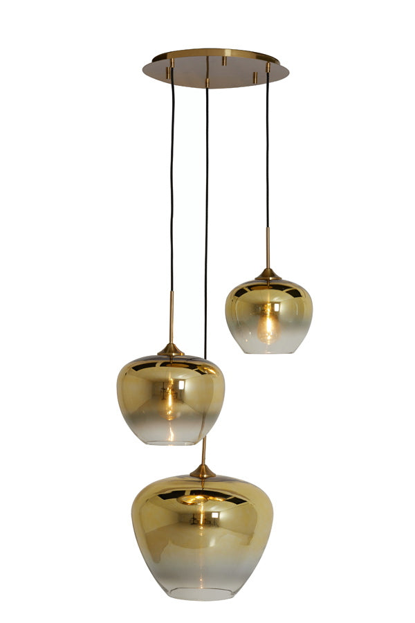 Light & Living Hanglamp Mayson 3-Lichts Glas Goud 160cm
