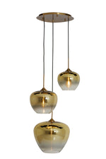 Light & Living Hanglamp Mayson 3-Lichts Glas Goud 160cm