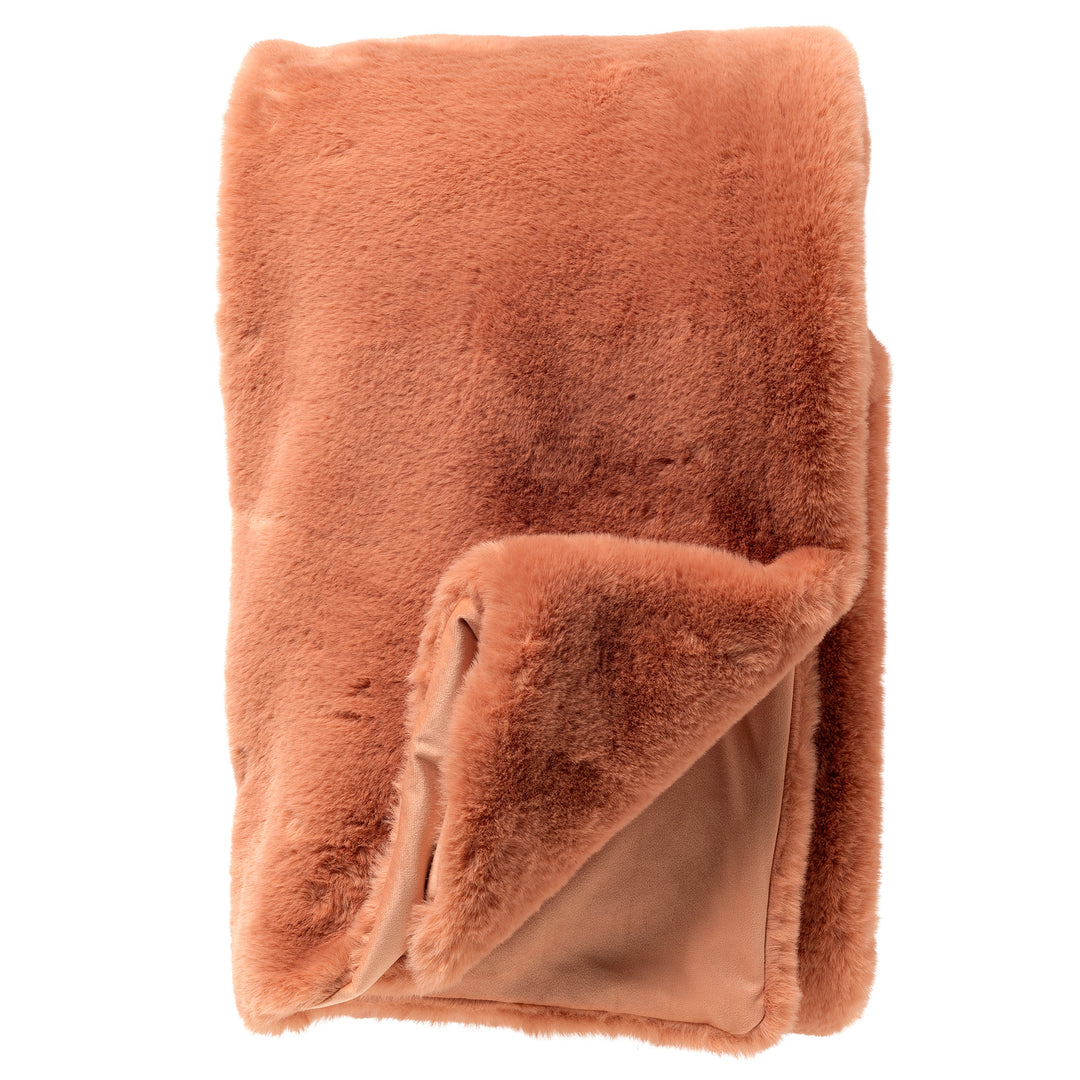 Bontplaid 140x180 cm Muted Clay roze – zachte plaid in bontlook